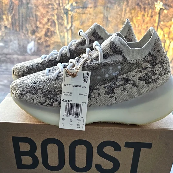 Yeezy Boost 380 by Adidas Size 6 GZ0473 Male Pyrite Color NWT Adidas Yeezy Boost 380 Pyrite GZ0473 Men main image 3